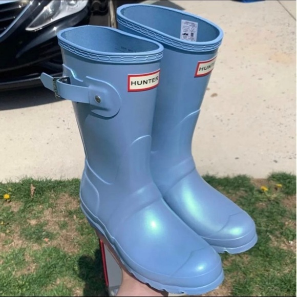 Hunter Original Nebula Short Rain Boots in Blue Womans Sizing RARE - Picture 9 of 10